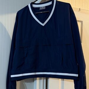 FP Movement by Free People Navy Blue V-Neck Top